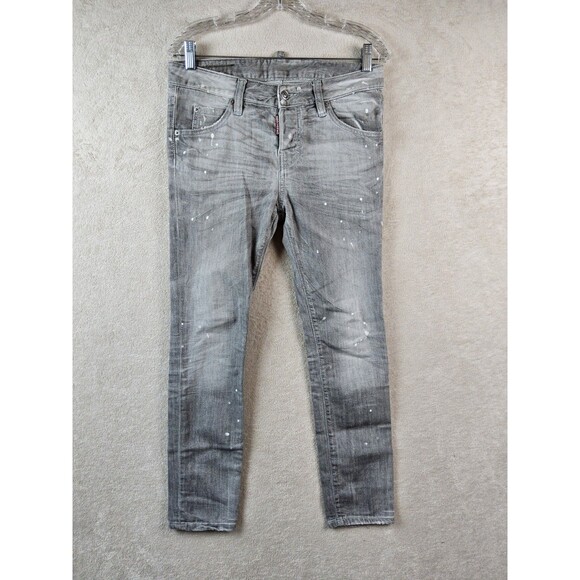 Dsquared2 Women's Distressed Grey Denim Jeans Size 40 (32x27) - Picture 1 of 5
